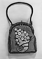 Evening purse, silk, metal, plastic, French